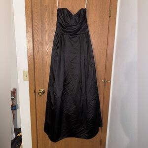 David's Bridal Strapless Black Gown